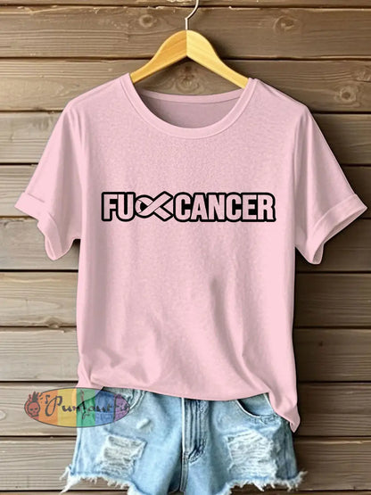 Women’s Fight Cancer T Shirt Light Pink / S