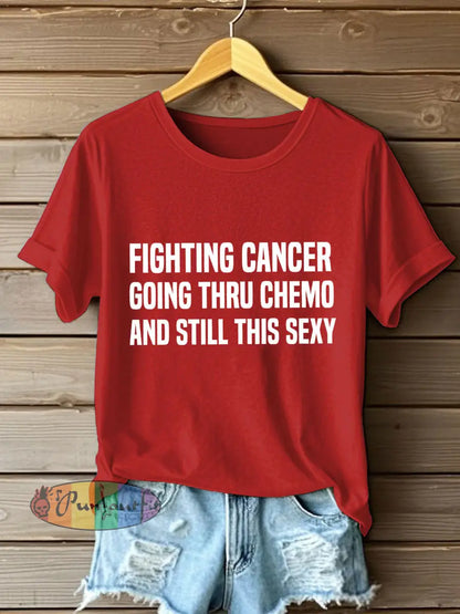 Women’s Fight Cancer T Shirt Red / S
