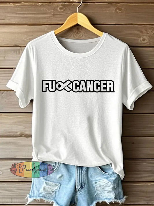 Women’s Fight Cancer T Shirt White / S