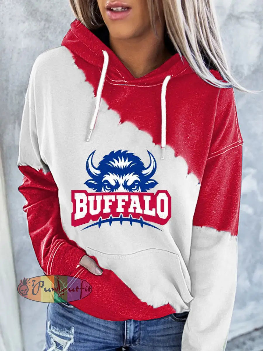 Women’s Football Fans Lovers Gameday Casual hoodie Red / S