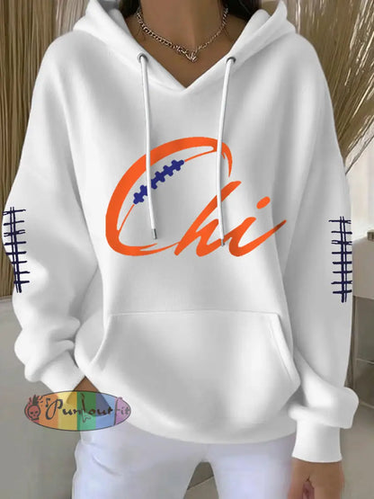 Women’s Football Fans Lovers Gameday Casual Hoodie White / S