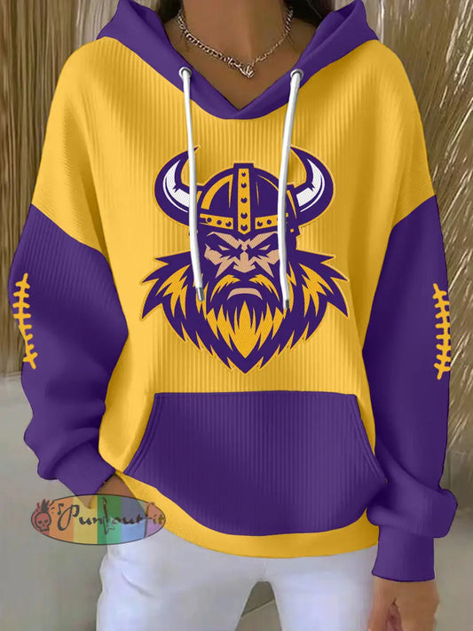 Women’s Football Fans Lovers Gameday Casual Hoodie Yellow / S