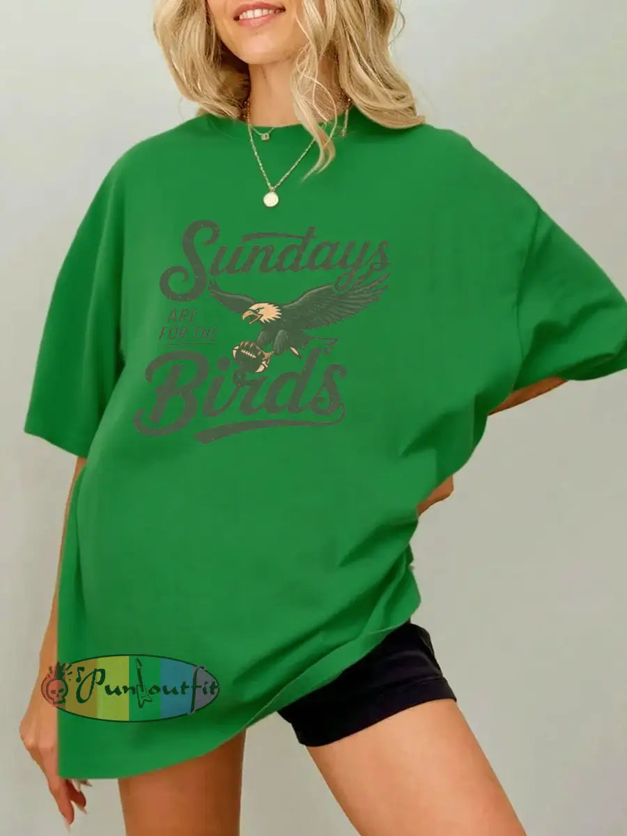 Women’s Football Fans Lovers Gameday Casual imitation cotton short sleeved T shirt Green / S