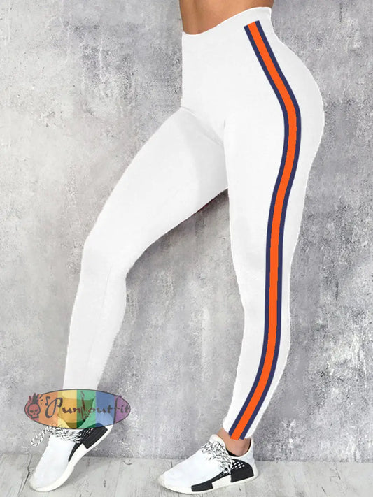 Women’s Football Fans Lovers Gameday Casual Leggings White / S