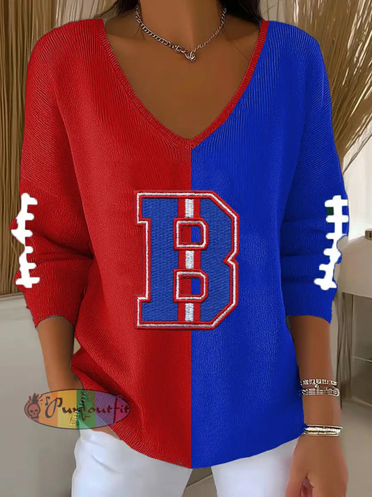 Women’s Football Fans Lovers Gameday Casual Long-Sleeve Top