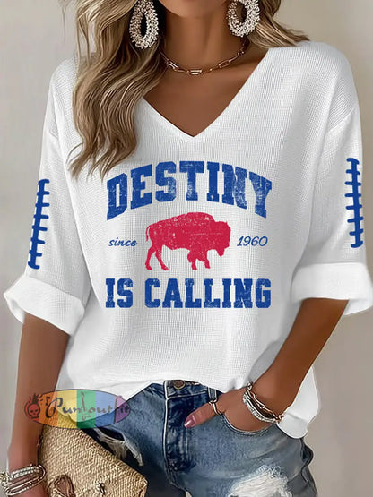 Women’s Football Fans Lovers Gameday Casual Long-Sleeve Top White / S