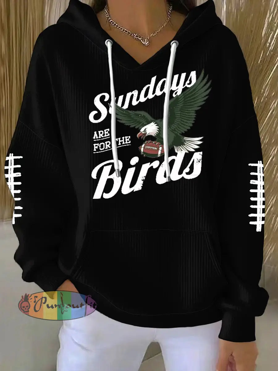 Women’s Football Fans Lovers Gameday Casual Printed Tops Black / S