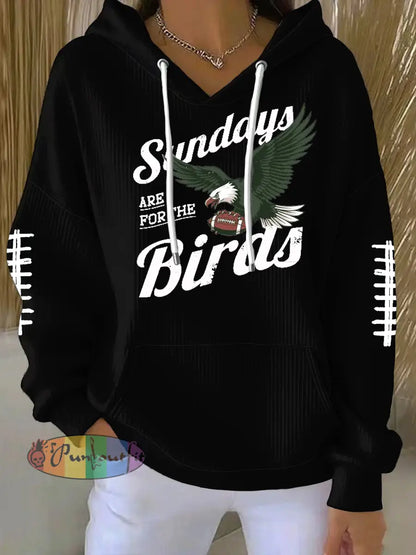 Women’s Football Fans Lovers Gameday Casual Printed Tops Black / S