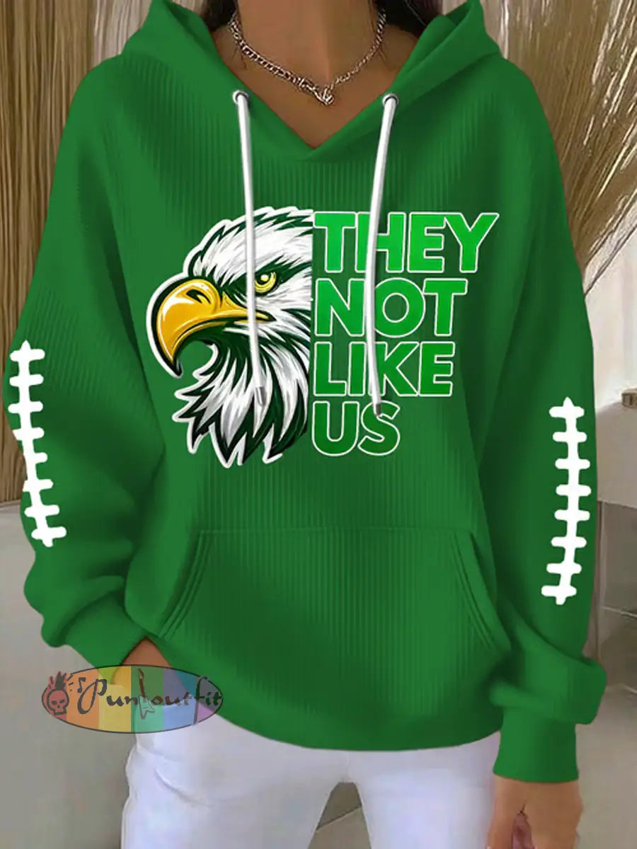 Women’s Football Fans Lovers Gameday Casual Printed Tops Green / S