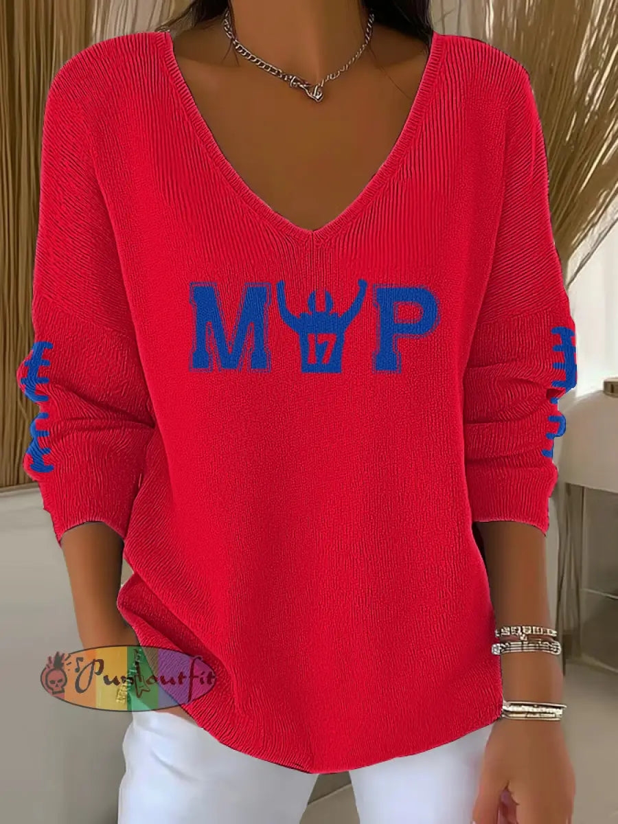 Women’s Football Fans Lovers Gameday Casual Printed Tops Red / S