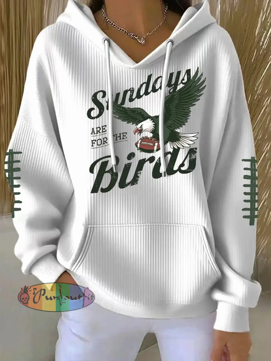 Women’s Football Fans Lovers Gameday Casual Printed Tops White / S