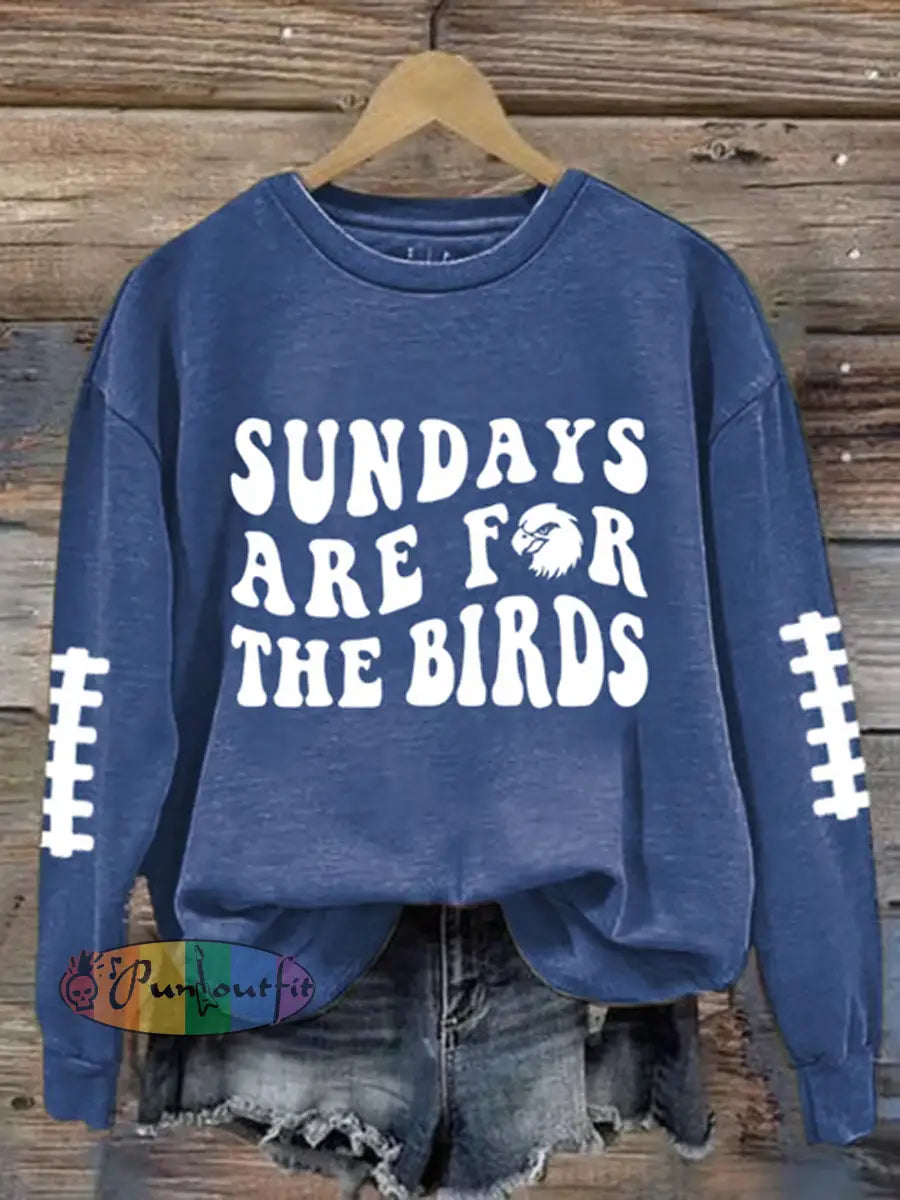 Women’s Football Fans Lovers Gameday Casual Regular Sweatshirt Blue / S
