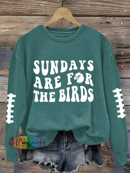 Women’s Football Fans Lovers Gameday Casual Regular Sweatshirt Peacock Blue / S