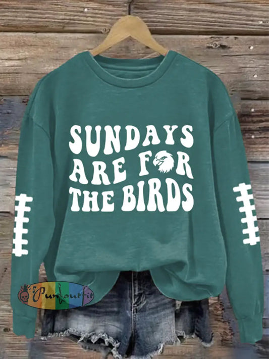 Women’s Football Fans Lovers Gameday Casual Regular Sweatshirt Peacock Blue / S
