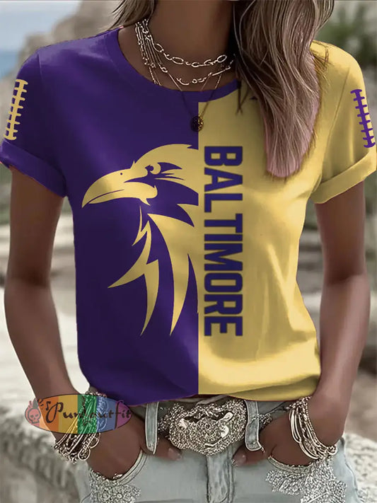 Women’s Football Fans Lovers Gameday Casual Short Sleeve T shirt As picture / S