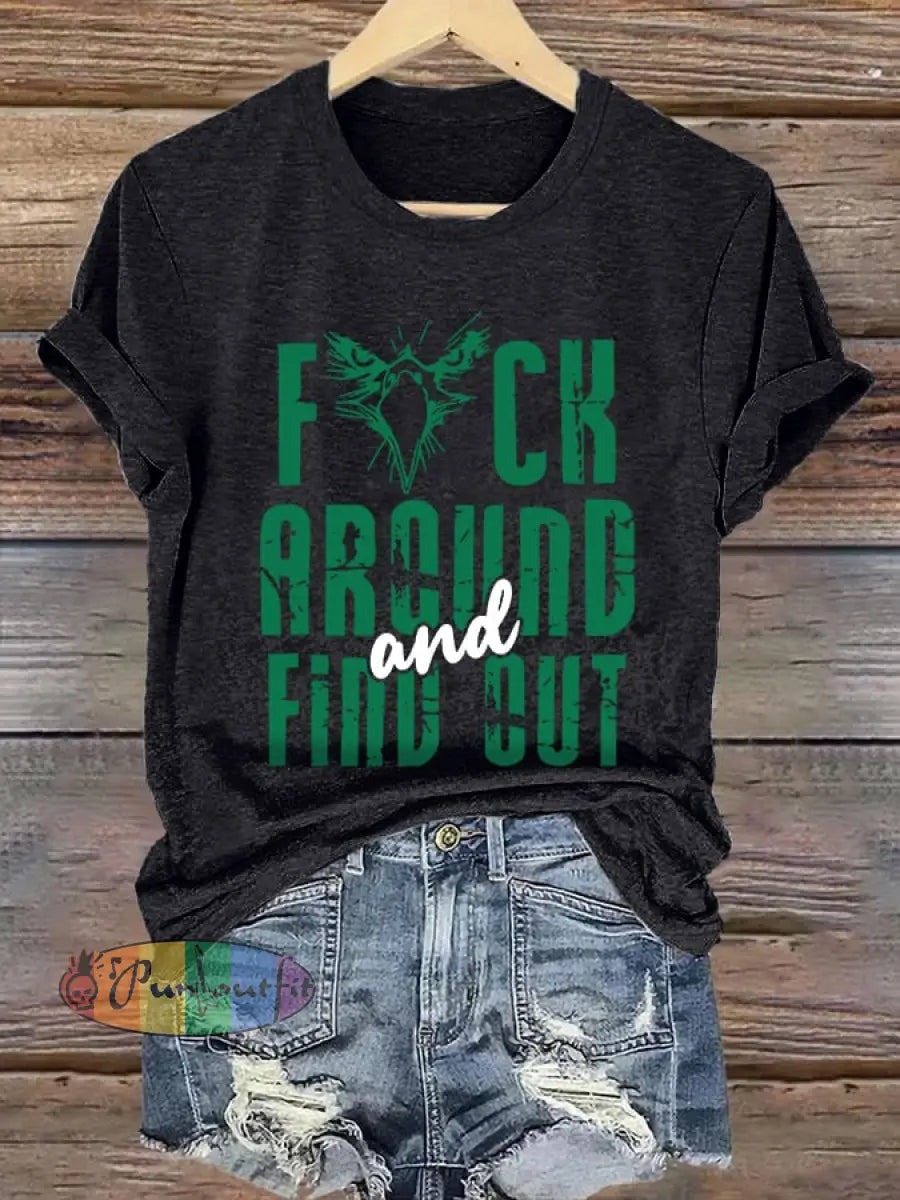 Women’s Football Fans Lovers Gameday Casual short-sleeved T-shirt Black / S
