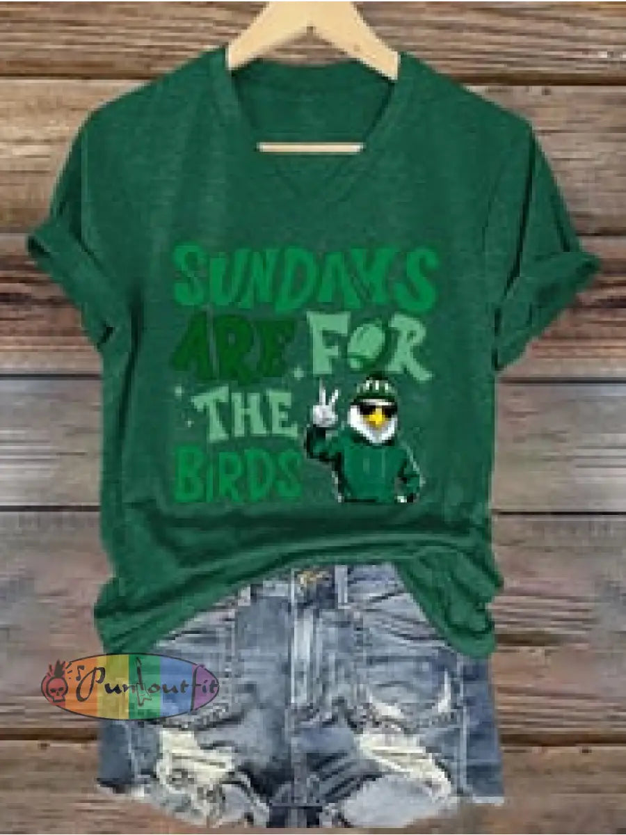 Women’s Football Fans Lovers Gameday Casual short sleeved T shirt Dark Green / S