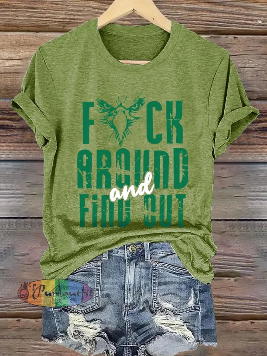 Women’s Football Fans Lovers Gameday Casual short-sleeved T-shirt Green / S