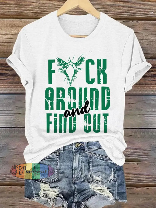 Women’s Football Fans Lovers Gameday Casual short-sleeved T-shirt White / S