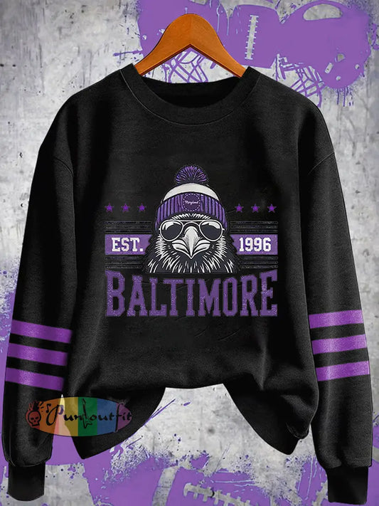 Women’s Football Fans Lovers Gameday Casual Sweatshirt Black / S