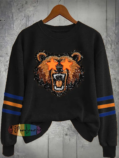 Women’s Football Fans Lovers Gameday Casual Sweatshirt Black / S