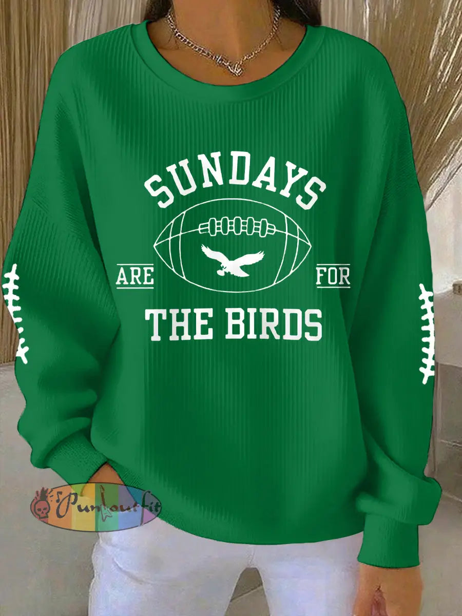 Women’s Football Fans Lovers Gameday Casual Sweatshirt Green / S
