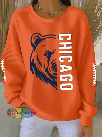 Women’s Football Fans Lovers Gameday Casual Sweatshirt Orange / S