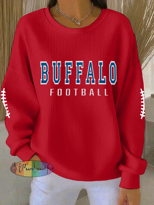 Women’s Football Fans Lovers Gameday Casual Sweatshirt Red / S
