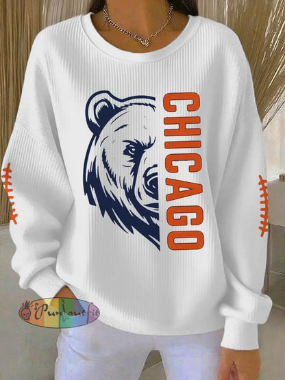 Women’s Football Fans Lovers Gameday Casual Sweatshirt White / S