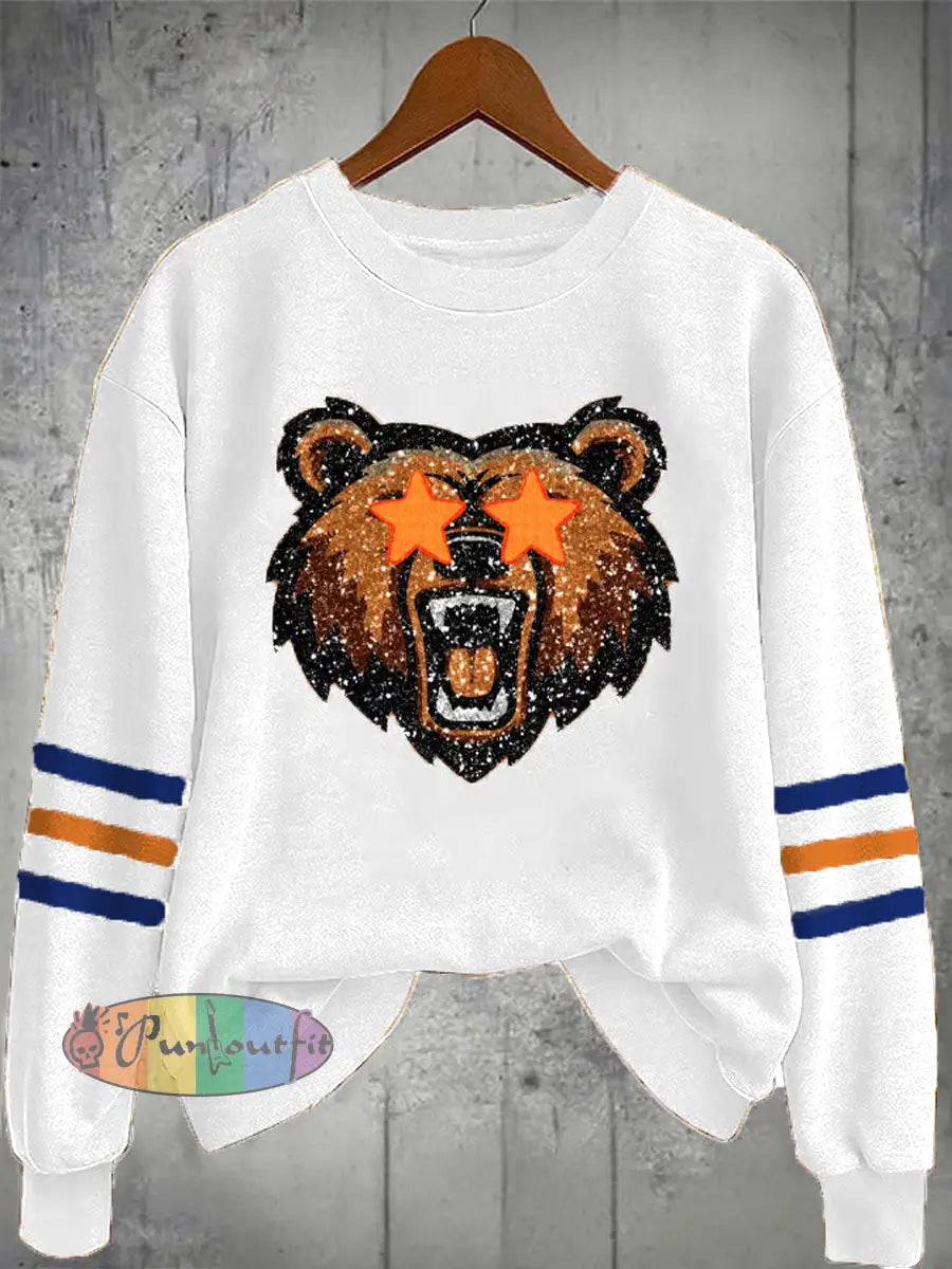 Women’s Football Fans Lovers Gameday Casual Sweatshirt White / S