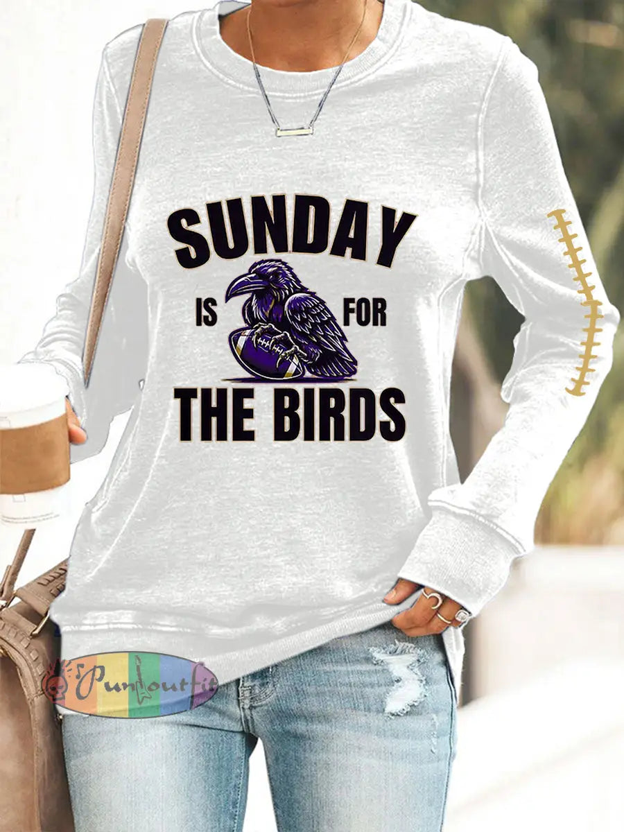 Women’s Football Fans Lovers Gameday Casual Sweatshirt White / S