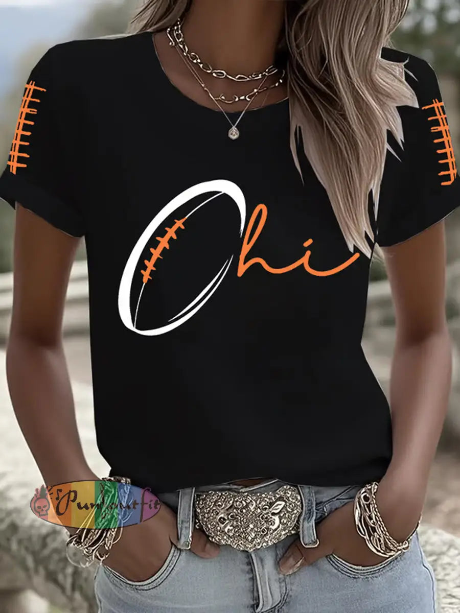 Women’s Football Fans Lovers Gameday T-shirt Black / S