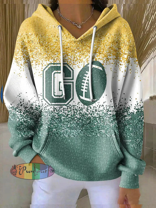 Women’s Football Lover Printed Hoodie As picture / S