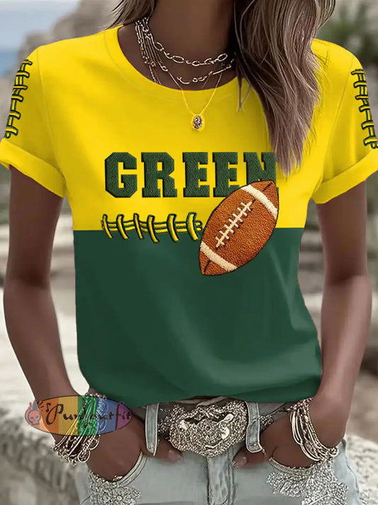 Women’s Football Lover Printed T-shirt As picture / S