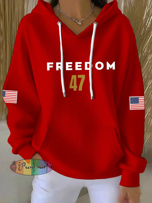 Women’s Freedom 47 Flag Hoodie Red / S
