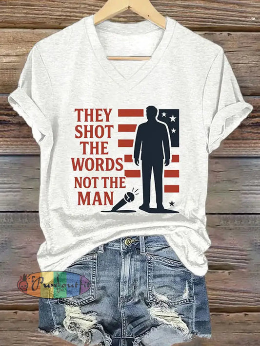 Women’s Freedom American Flag Printed Commemorative T-shirt A / S