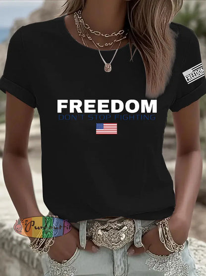 Women’s Freedom Don’t s Top Fighting R.I.P Charlie Kirk Tee Black / S