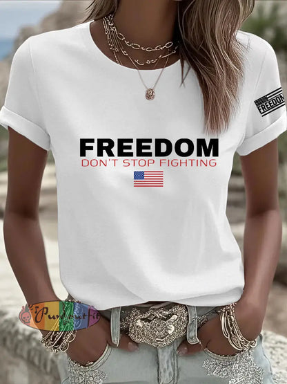 Women’s Freedom Don’t s Top Fighting R.I.P Charlie Kirk Tee White / S