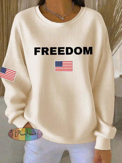 Women’s Freedom Is Not Free R.I.P Charlie Kirk Long Sleeve Sweater Beige / S