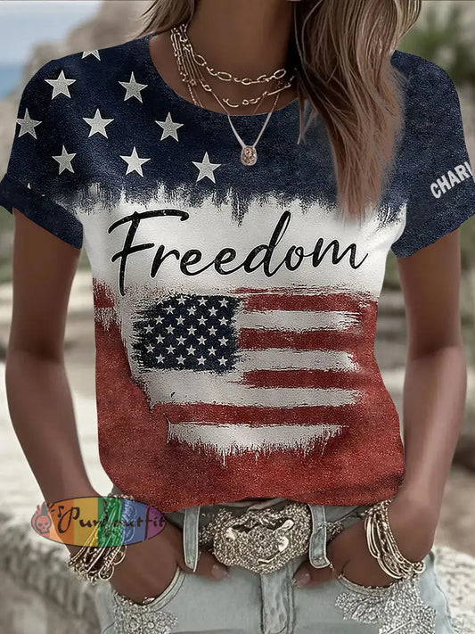 Women’s Freedom Is Not Free R.I.P Charlie Kirk Short Sleeve T-shirt As picture / S