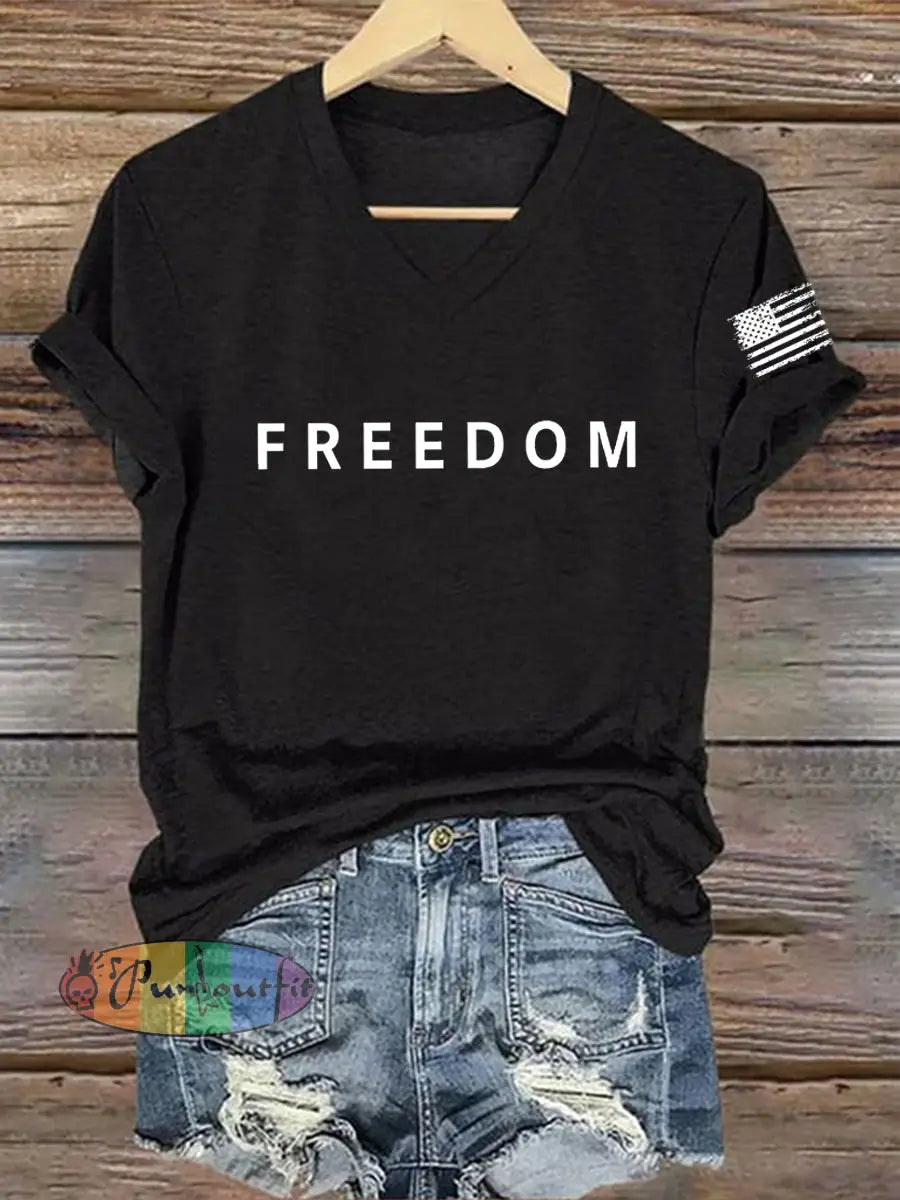Women’s Freedom Is Not Free R.I.P Charlie Kirk Short Sleeve T-shirt Black / S