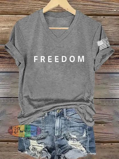 Women’s Freedom Is Not Free R.I.P Charlie Kirk Short Sleeve T-shirt Light Gray / S