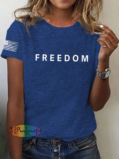 Women’s Freedom Is Not Free R.I.P Charlie Kirk Short Sleeve T-Shirt Navy Blue / S