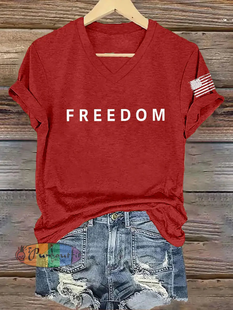 Women’s Freedom Is Not Free R.I.P Charlie Kirk Short Sleeve T-shirt Red / S
