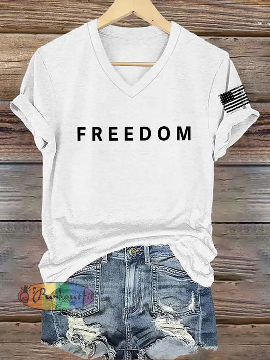 Women’s Freedom Is Not Free R.I.P Charlie Kirk Short Sleeve T-shirt White / S