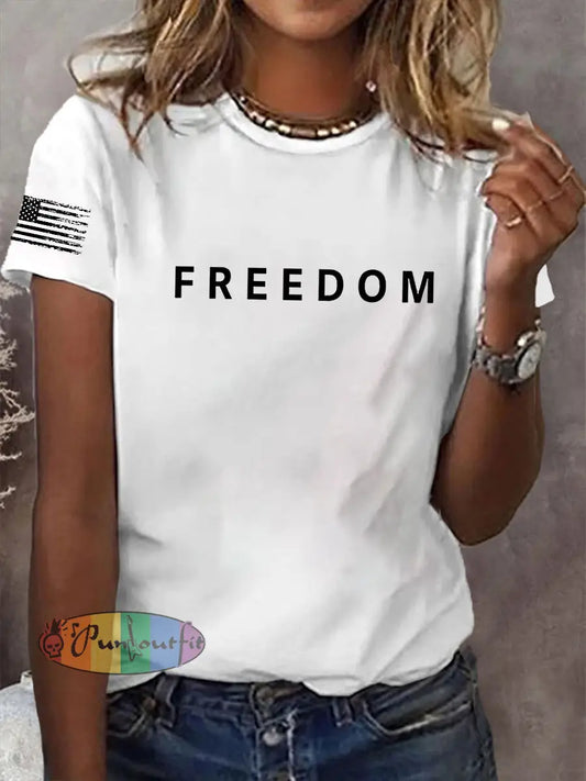 Women’s Freedom Is Not Free R.I.P Charlie Kirk Short Sleeve T-Shirt White / S