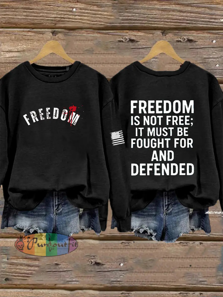 Women’s Freedom Is Not Free R.I.P Charlie Kirk Sweatshirt Black / S