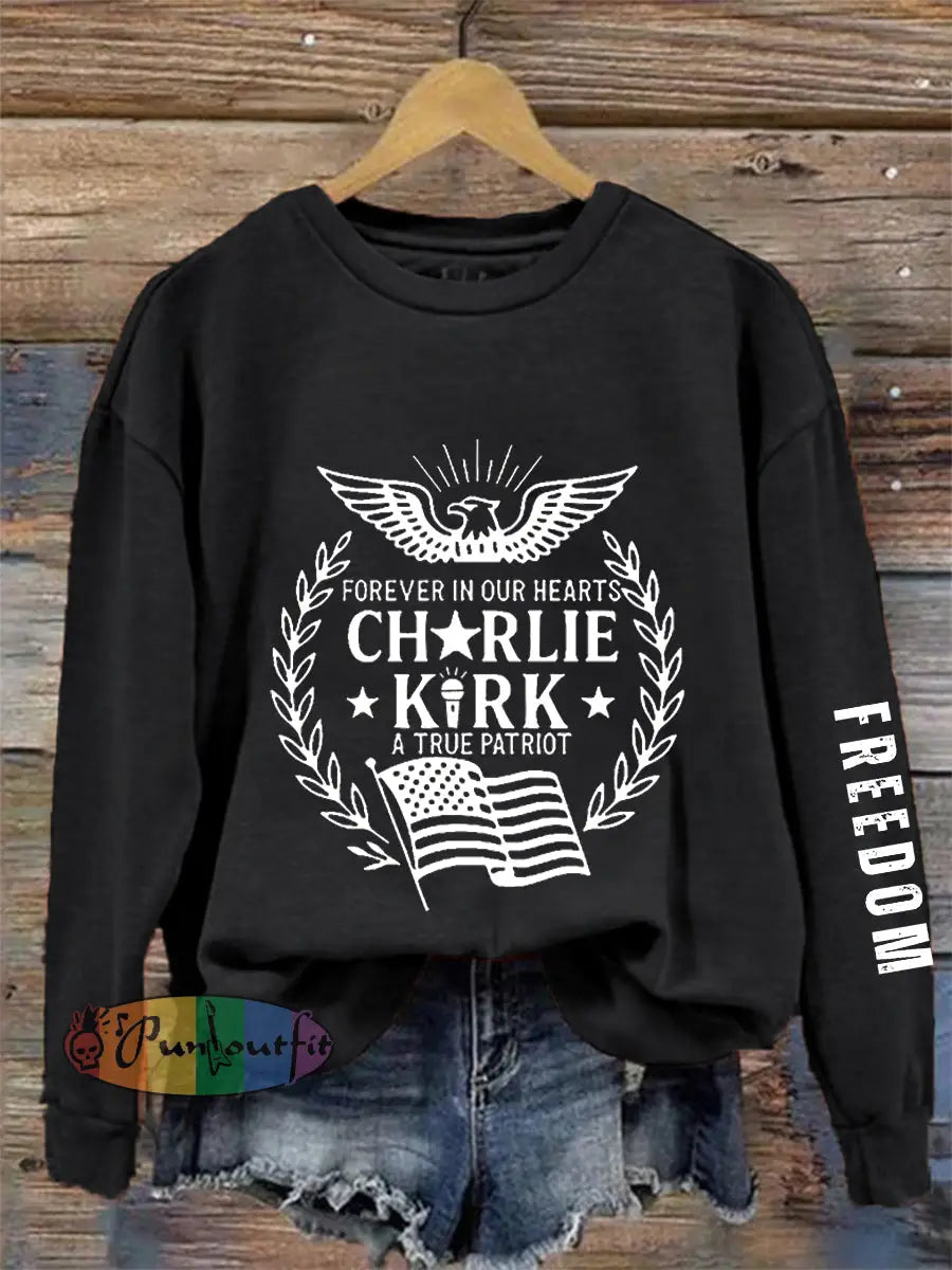 Women’s Freedom Is Not Free R.I.P Charlie Kirk Sweatshirt Black / S