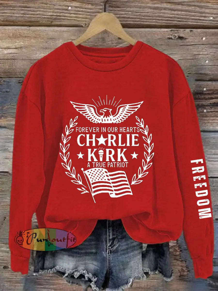 Women’s Freedom Is Not Free R.I.P Charlie Kirk Sweatshirt Red / S