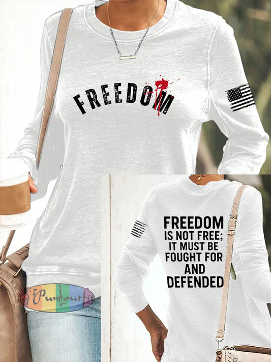 Women’s Freedom Is Not Free R.I.P Charlie Kirk Sweatshirt White / S